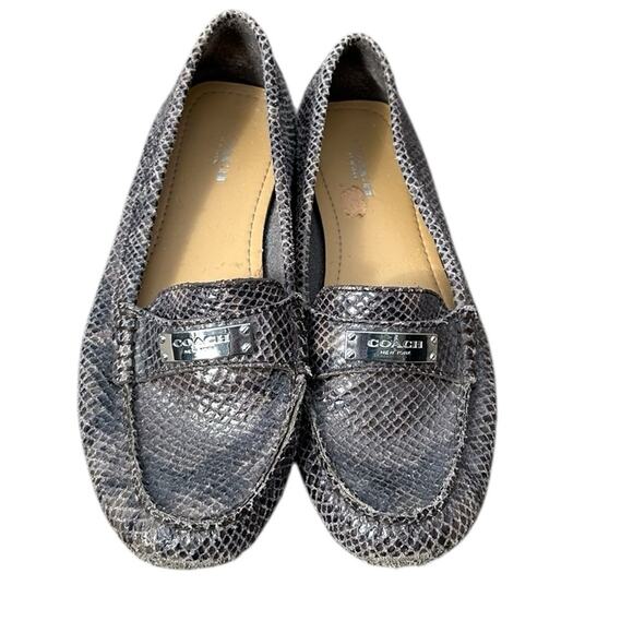 Coach Fredrica Loafers, Gray Textured Leather Flats/ Loafers GUC 7.5B - Picture 11 of 11